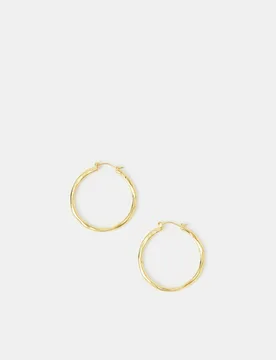 Carat Gold Plated Molten Hoop Earrings Gold female - Accessorize - FashionsVida