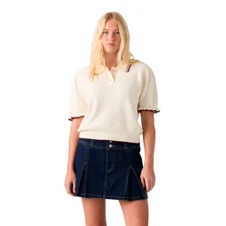 Maglione A Maniche Corte Super Soft Summer Egret / Cabernet XS
