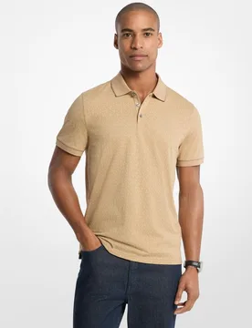 Polo de hombre de algodón con estampado logotipos MK al tono - Michael Kors - FashionsVida