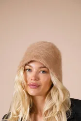 Women's Soft Seamless Bucket Hat in Beige - Beige - Size: One Size