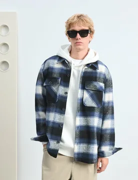 Sobrecamisa de hombre en tejido de cuadros - Green Coast - FashionsVida