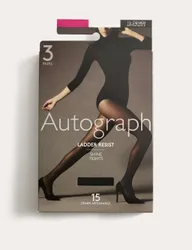 Pk 15 Denier Ladder Resist Tights Nearly Black female