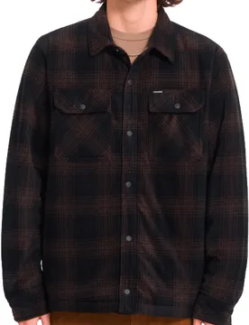 Chemise en polaire à carreaux - Bowered II Fleece Shirt Cacao - Taille XL - Marron - Volcom - FashionsVida
