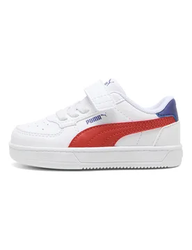 Sneakers Bianche con Logo Laterale Rosse e Velcro Caven 2.0 AC+ Inf 27 - Puma - FashionsVida