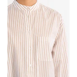 Camisa de mujer de manga larga estampado de rayas