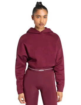 Hyperglam Cropped Hoodie Women Hoodies - Red - Size L (16-18) - Cotton Jersey - Red - Size: Large - Adidas - FashionsVida