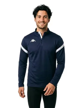Sweat à Demi-zip Dolvole Blue Marine / White 4XL - Kappa - FashionsVida