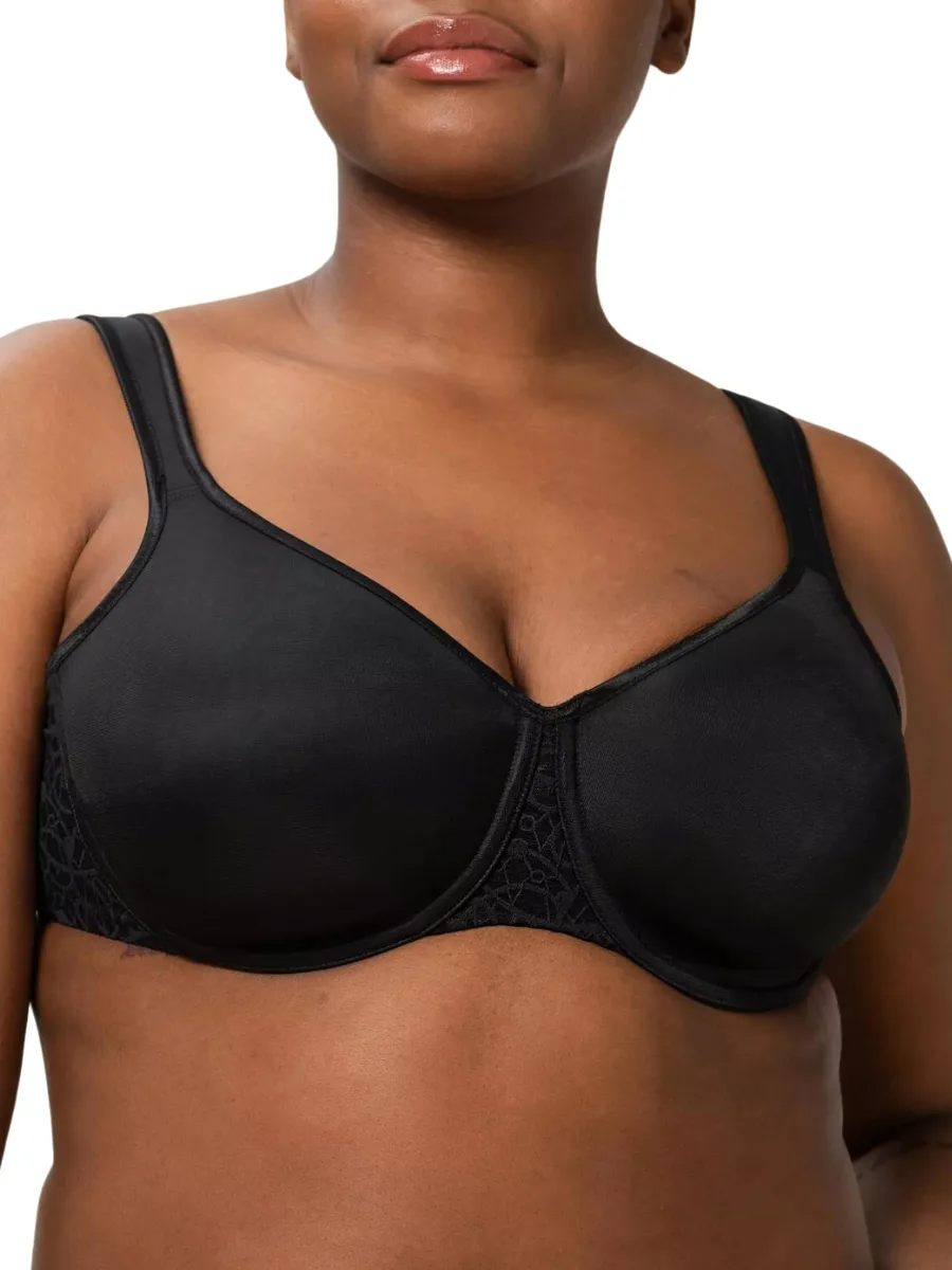 Womens Comfort Minimizer Bra - Black Polyamide - Size 34e - Triumph - FashionsVida