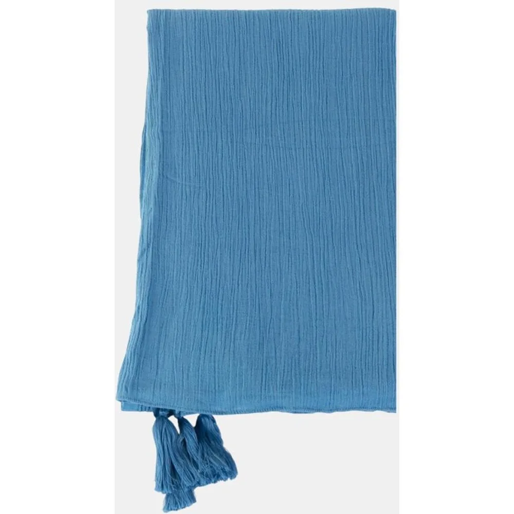 Pareo algodón texturizado liso con borlas en las esquinas - Kbas - FashionsVida