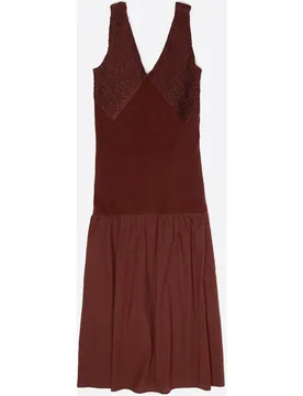 Vestido bimateria de línea a punto - Bimba y Lola - FashionsVida