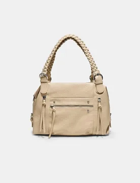 Schultertasche mit geflochtenem Griff Beige OS - Stradivarius - FashionsVida