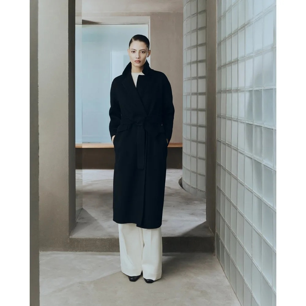 Abrigo de paño largo liso de mujer - Woman Limited El Corte Inglés - FashionsVida