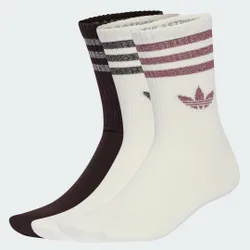 CALZE A 3 STRISCE GLITTER 3 PAIA 37-39 Off White / Aurora Coffee