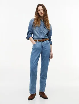 Vaqueros de mujer TIRA de tiro medio y fit slim straight - Tommy Jeans - FashionsVida