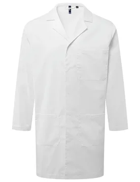 Mens Essential 3 Pocket Work Coat (White) - Size 2xs - Premier - FashionsVida