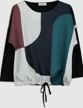 Camiseta de mujer estampada con goma en la cintura - Trucco - FashionsVida