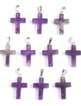 Pcs Natural Amethyst Pendant Cross Natural Agates Stone Pendant Charms for Making DIY Jewelry Necklace Accessory 35x19mm - Aliexpress - FashionsVida