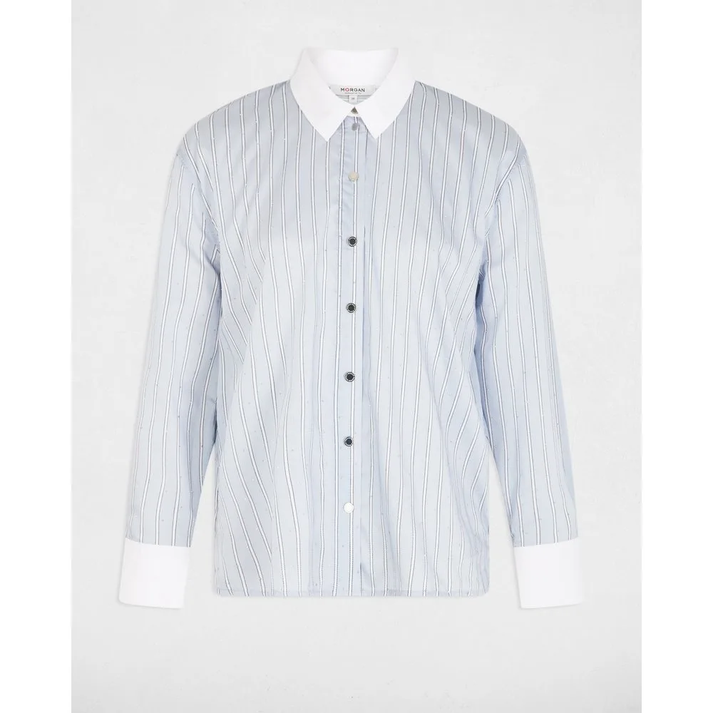 Camisa de mujer oversize de rayas - Morgan - FashionsVida