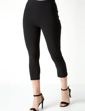 Womens Crop Stretch Trousers In Black Viscose - Size 20 Regular - M&Co - FashionsVida