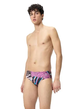 Cm Allover Swimming Brief Black / Matcha Green / Siren Red UK 28 Men - Speedo - FashionsVida