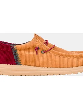 Zapatos de cordones de hombre en pana con costuras a contraste - HeyDude - FashionsVida
