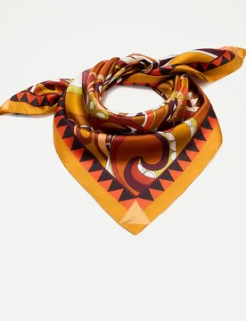 Pañuelo twill 100% seda con estampado - Latouche - FashionsVida