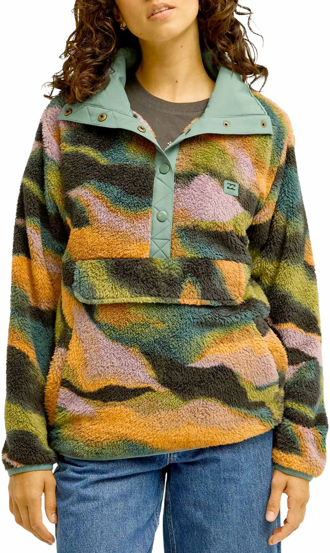 Polaire douce à col montant - Switchback Pullover Black Multi - Taille L - Noir - Billabong - FashionsVida
