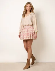 Mini Floral Skirt - M / PINK - female