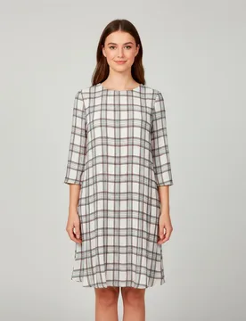Vestido estampado plisado con manga larga - Zermatt - FashionsVida