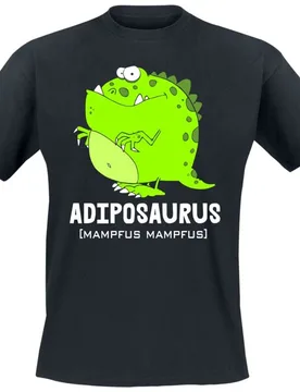 T-Shirt - Adiposaurus - L bis 3XL - für Männer - Größe 3XL - schwarz - Männer - male - Tierisch - FashionsVida