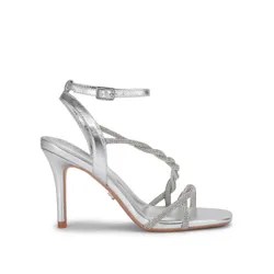 Womens Loopi Sandal Sandals - Silver Fabric - Size Uk 7
