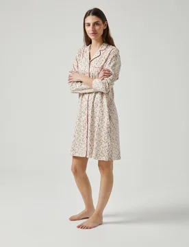 Camisón punto con mangas estampado de mujer - Kiff-Kiff - FashionsVida