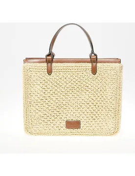 Bolso rafia natural cuadrado - Sfera - FashionsVida