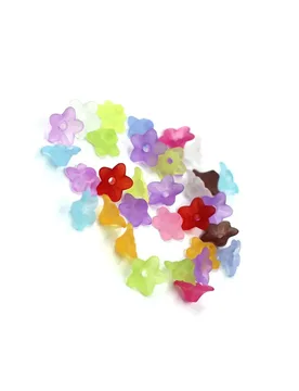 PCS Multicolor Acrylic Frosted Mini Lilly Flower Charm Beads Beaded Caps 9mm DIY Crafts Decoration Accessories Material Pack - Aliexpress - FashionsVida