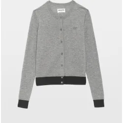 Zadig & Voltaire - Cárdigan de mujer 100% cachemira y cuello redondo