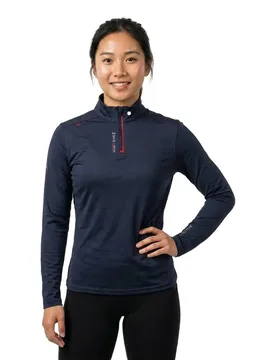 Uvactive™ Tie-down Strip Uv Half Zip Long Sleeve T-shirt Navy S Women - Zhik - FashionsVida