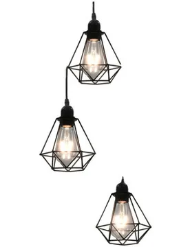 Kronleuchter, Aufhängungen Und Deckenleuchten Plafonnier Diamond Design Noir 3 X E27 Einheitsgrösse - vidaXL - FashionsVida