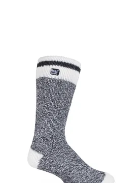 Pair Black Block Twist Thermal Socks Men's 6-11 Mens - - Multi Coloured - Size: 6-11 Mens - Heat Holders - FashionsVida