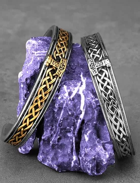 Woven Pattern Stainless Steel Bangle， C-shaped Open Men's Bracelet - Aliexpress - FashionsVida