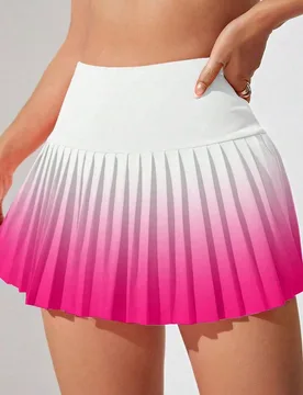 Falda-pantalón plisada degradada para mujer para deportes/tenis - Shein - FashionsVida