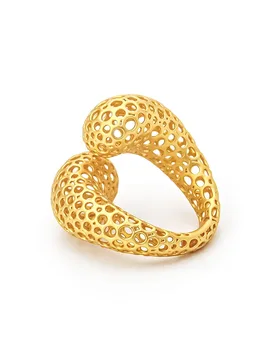 IVOG Arc Design Gold Color Ring For Women Hollow Out Fashion Jewelry Elegant Wedding Anniversary Official-Websit - Aliexpress - FashionsVida