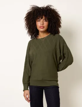 Patterned Jumper - M/L / KHAKI - female - Blue Vanilla - FashionsVida