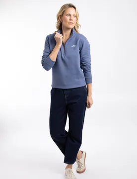 Avery Womens 1/4 Zip Sweatshirt - - Size: 18 - Weird Fish - FashionsVida