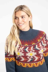 Women's Arelia Ikat Knitted Jumper in Navy Size: 16 - Navy - Size: 16