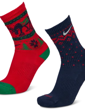 Everyday + Cushioned Crew 2 Pack Unisex Socks - Red - Size 8 - 11 - Cotton - Red - Size: 8 - 11 - Nike - FashionsVida