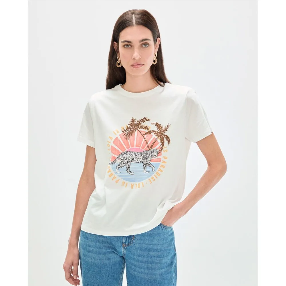 Camiseta de mujer con dibujo frontal - Lola Casademunt - FashionsVida
