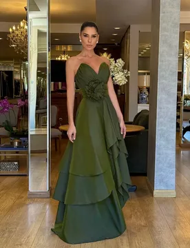 Customized Matching Classic Handmade Flower Pleat Tiered A-line Sweetheart Long Dresses Evening Dresses Chinese Style Fashion - Aliexpress - FashionsVida