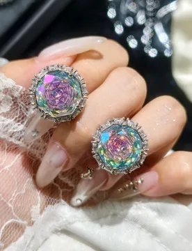 Large Carat Rose Cut Colorful Zircon Necklace Earrings Ring Three-Piece Set for Women High-End Elegant Date Gift - Aliexpress - FashionsVida
