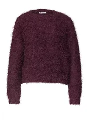 Rounded neck fringe sweater female