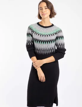 Amren Womens Fair Isle Sparkle Knitted Dress - - Size: 18 - Weird Fish - FashionsVida